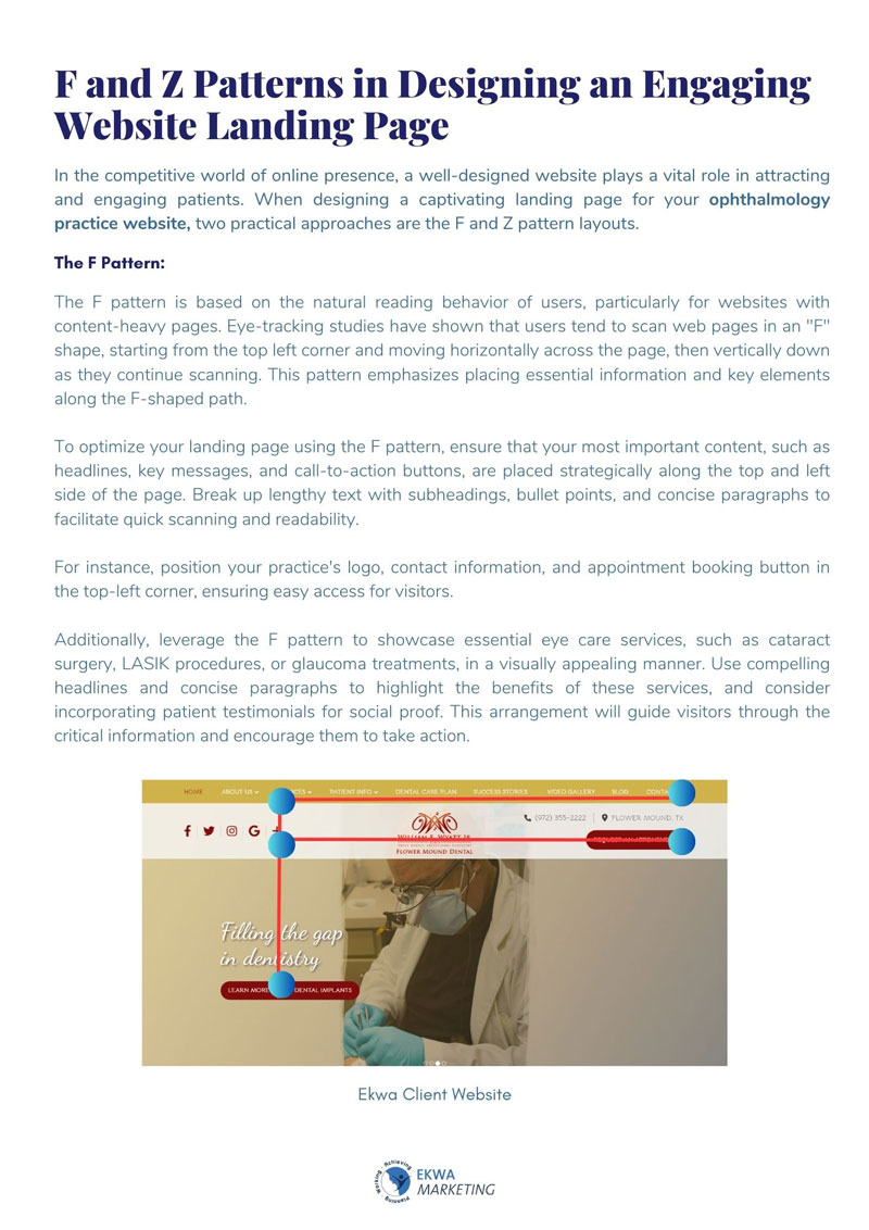 F and Z Patterns in Designing an Engaging Website Landing Page - Volume 1